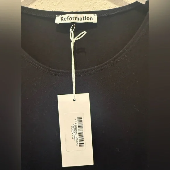 REFORMATION Via Knit Midi Dress NWT‎ Black size Medium - Picture 5 of 8